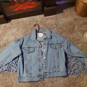 Country Concert fringe Lelis Jean Jacket SMALL